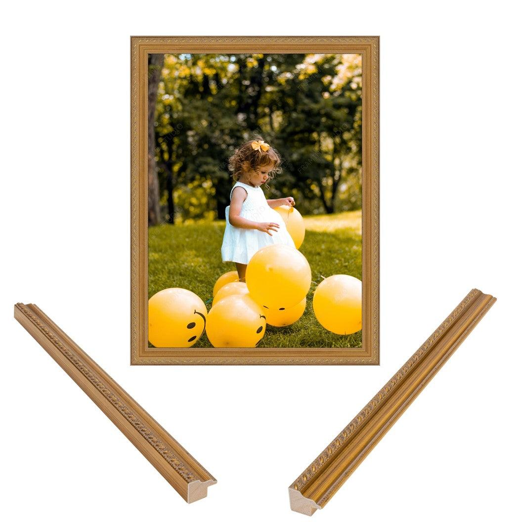 Thin Traditional Antique Gold Frame with Rope