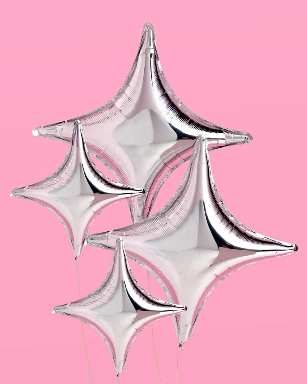 Silver Sparkle Foil Birthday Balloon - 6 pc | Bday Party Decorations, Bachelorette, Anniversary, Graduation