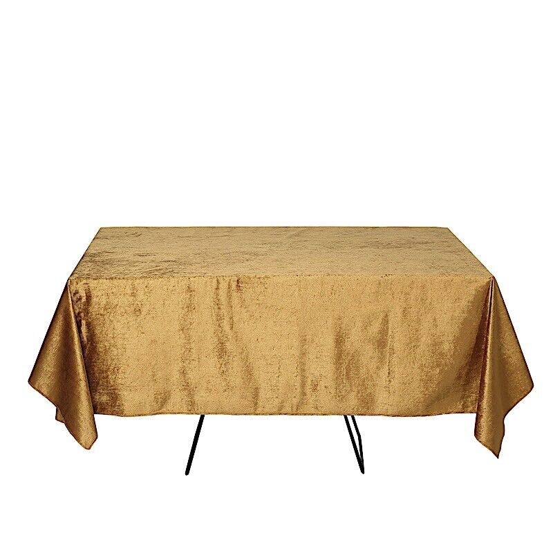 GOLD 72&#x22;x72&#x22; Premium Velvet Square Table Overlay