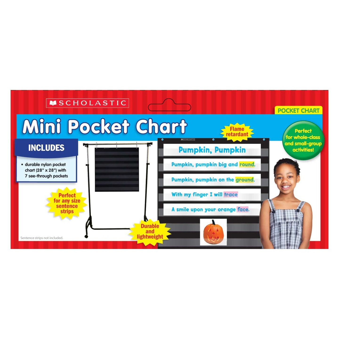 Mini Pocket Chart, 28&#x22; x 28&#x22;, Black