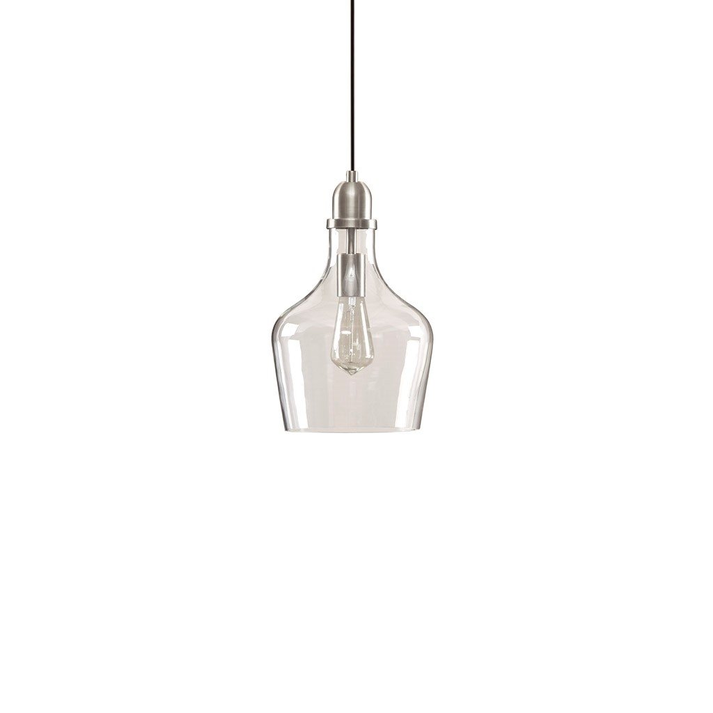 Gracie Mills   Leanne Bell-Shaped Glass Pendant Light with Metal Base - GRACE-8854