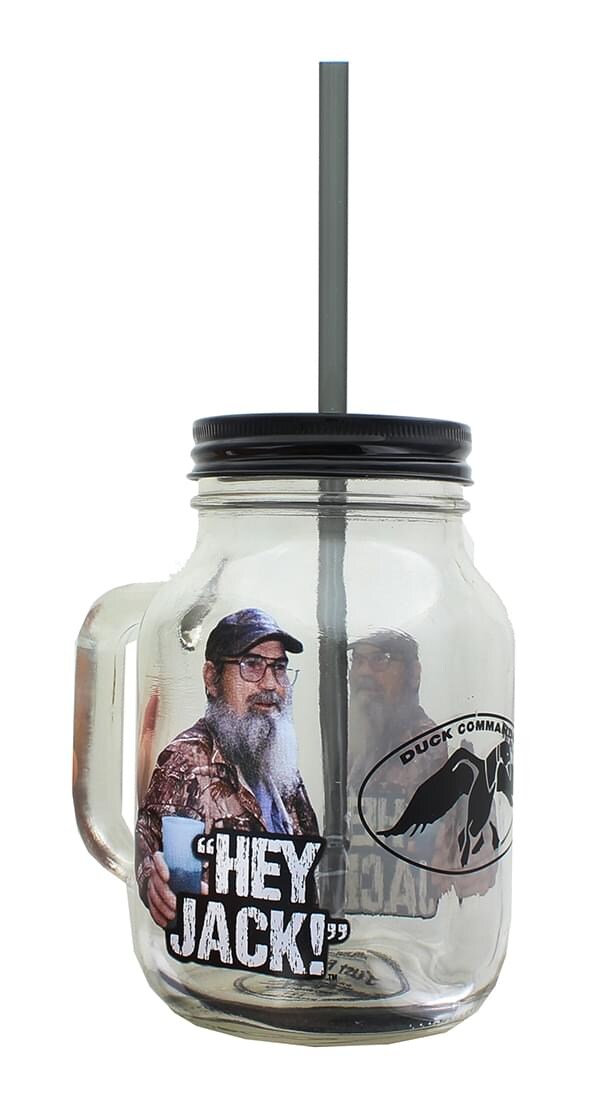 Duck Commander Hey Jack Clear Mason Jar w/ Straw &#x26; Lid