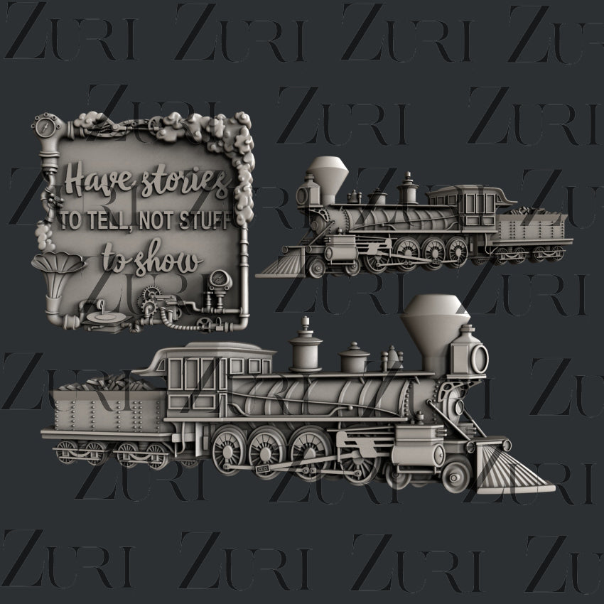 Zuri Designs Inc Zuri Designs Steampunk Locomotive Set 1
