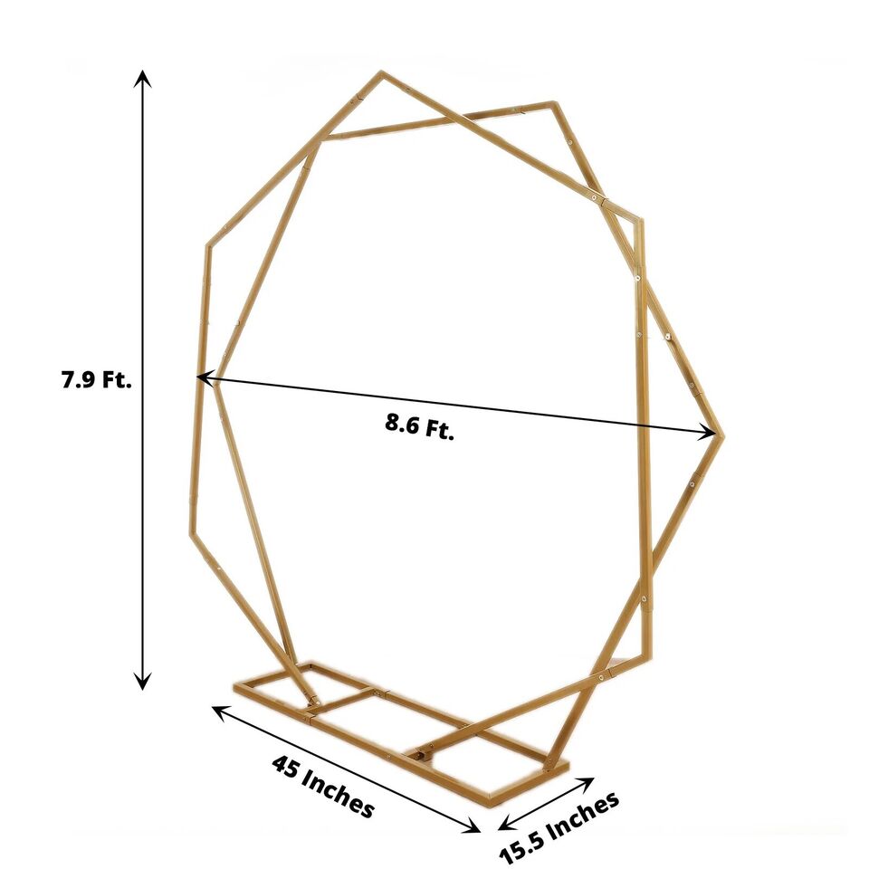 8 feet Gold Metal Dual Geometric Shape BACKDROP STAND
