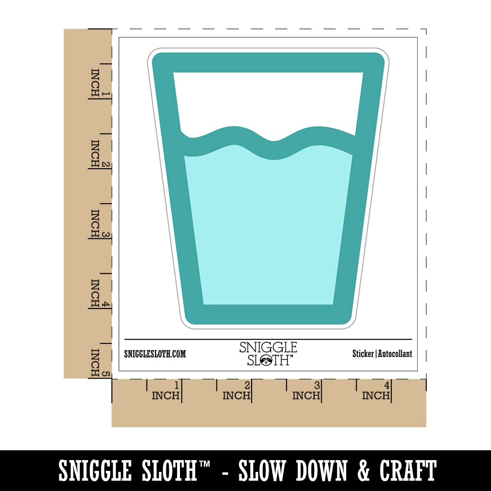 Water Glass Cup Waterproof Vinyl Phone Tablet Laptop Water Bottle Sticker Set - 5 Pack