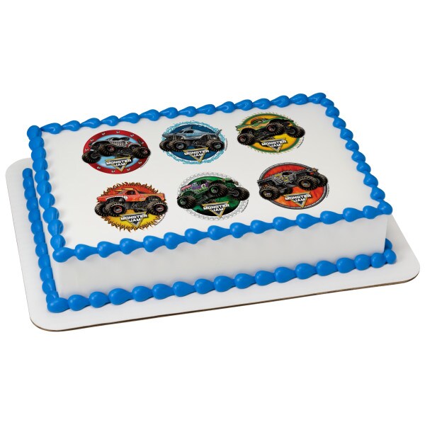 Monster Jam&#xAE; High Flyin&#x27; Edible Cake Topper Image - 1/4 Sheet