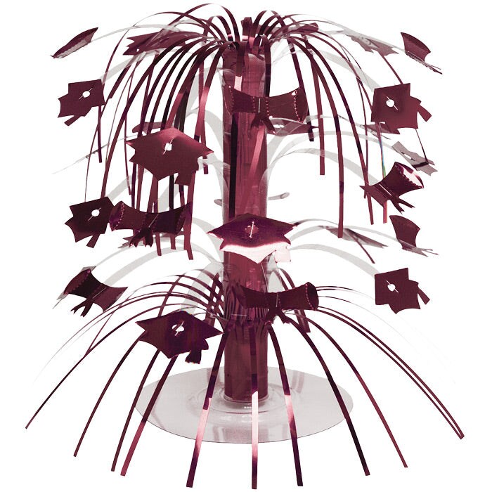 Burgundy Graduation Mortarboard Centerpiece