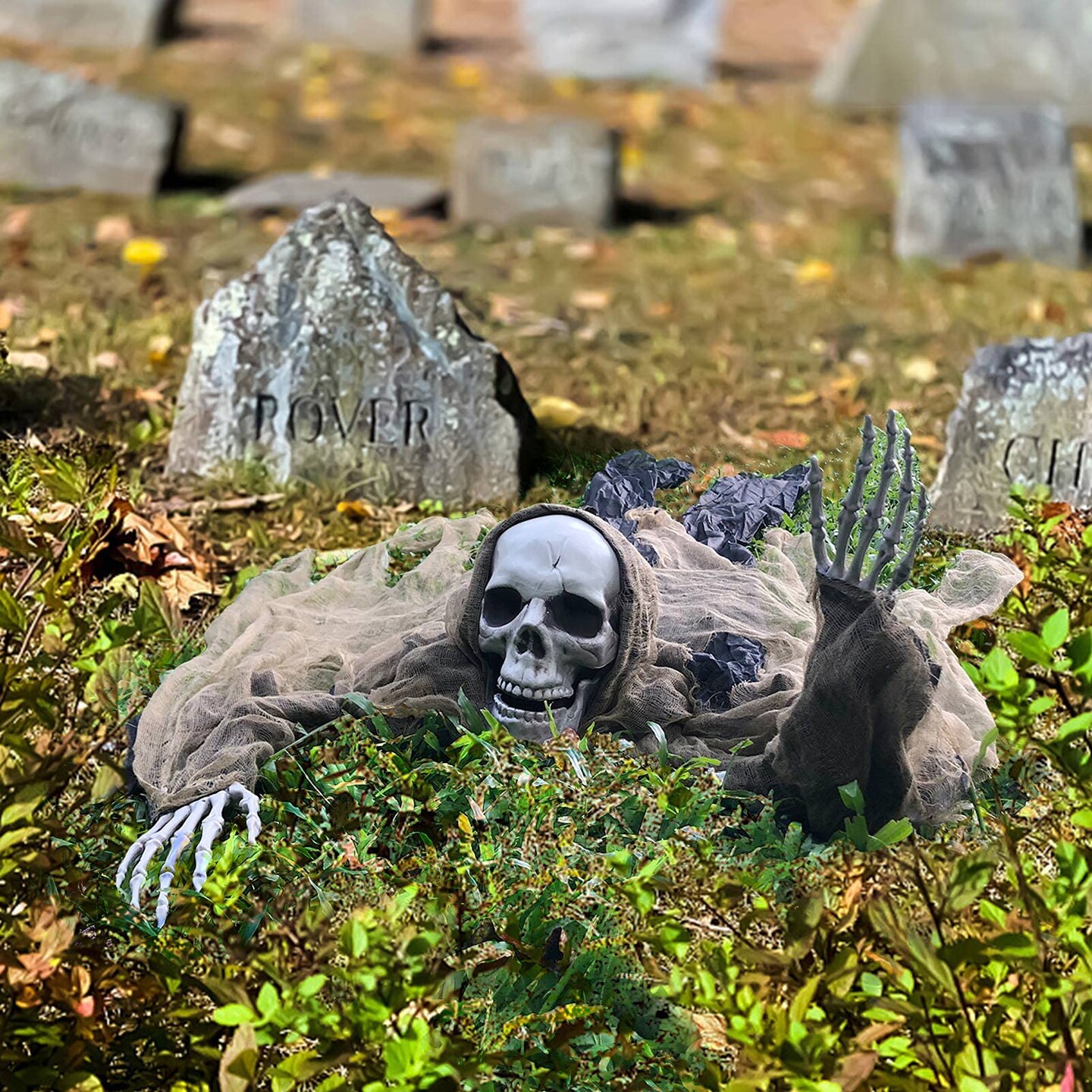 65 Inch Halloween Decorations Skeleton, Halloween Prop for Halloween Outdoor, Lawn, Yard, Patio Decoration, Graveyard Haunted House Decorations