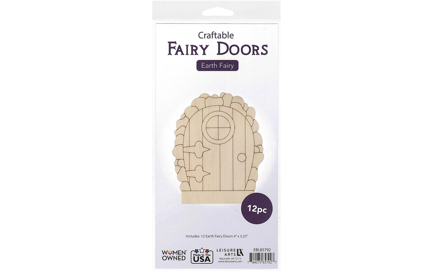 EBL Wood Fairy Garden Door 4&#x22; Earth 12pc