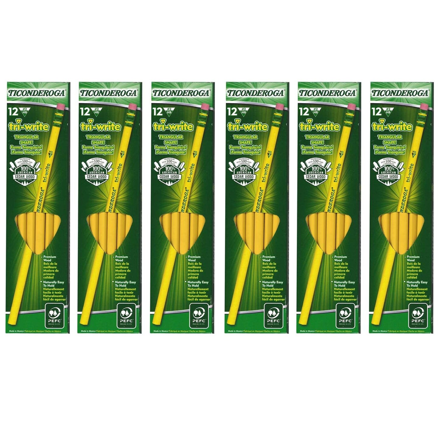 tri-write&#x2122; Pencils, 12 Per Pack, 6 Packs