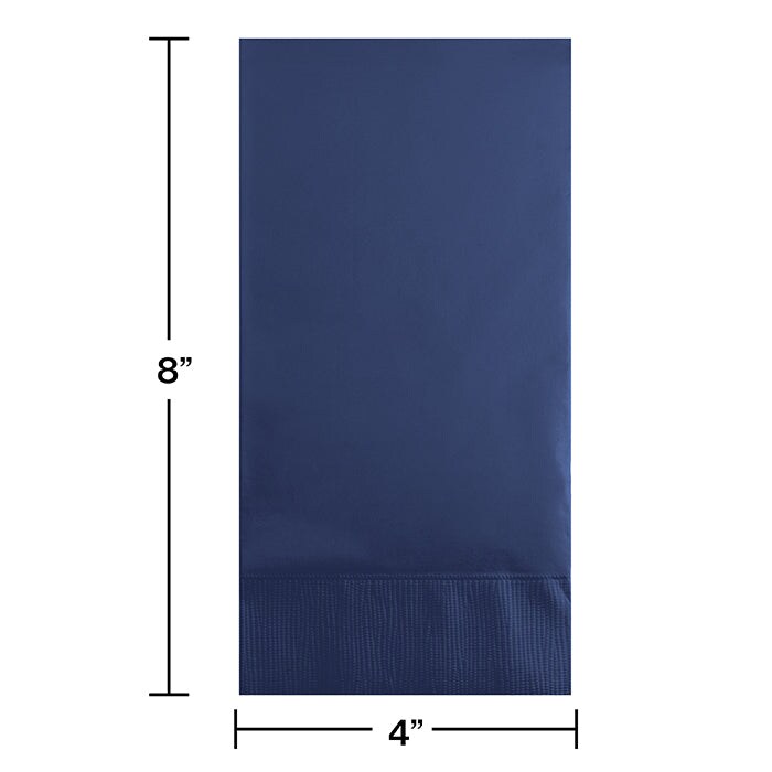 Navy Guest Towel, 3 Ply, 16 ct