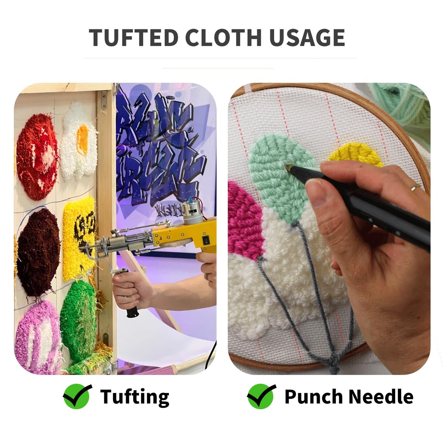 Primary Tufting Cloth for Rug Tufting with Marked Lines, Monks Cloth for Punch Needle for Most Tufting Frame