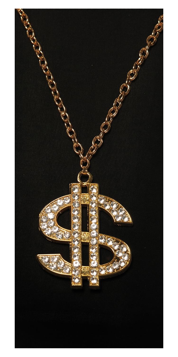 Gold Money $ Chain Necklace Costume Jewelry