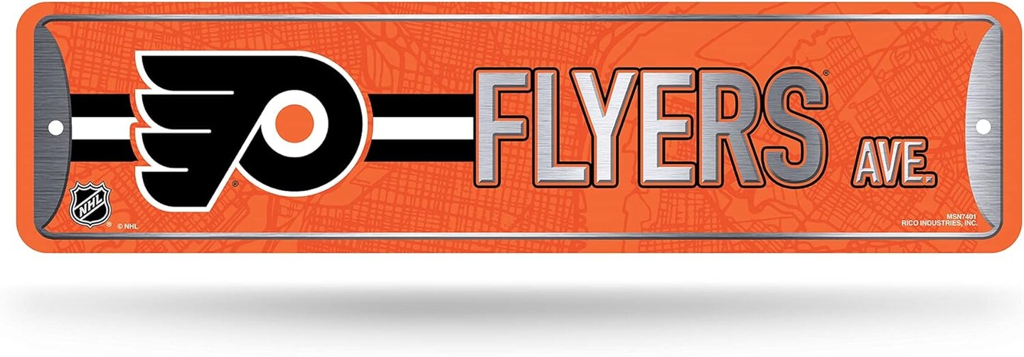 Rico IndustriesHockey Flyers (4&#x22; x 15&#x22;) Metal Street Sign D&#xE9;cor