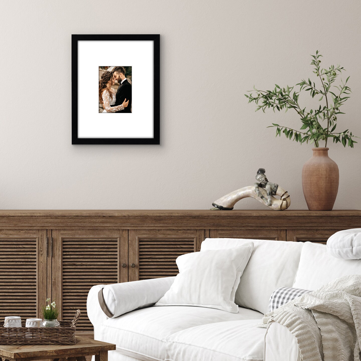 Americanflat 11x14 Wedding Picture Frame - 5x7 with Mat or 11x14 without Mat - Photo Frame for Special Occasions - Shatter Resistant Glass - Hanging Hardware for Horizontal or Vertical Display