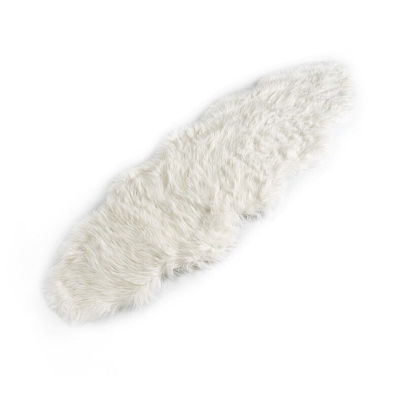 6 feet White FAUX FUR THROW Sheepskin RUG Floor Mat