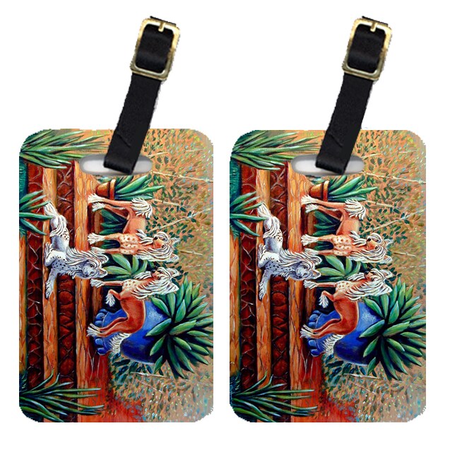 Caroline&#x27;s Treasures Carolines Treasures 7505BT Pair of 2 Chinese Crested  Luggage Tags Large multicolor