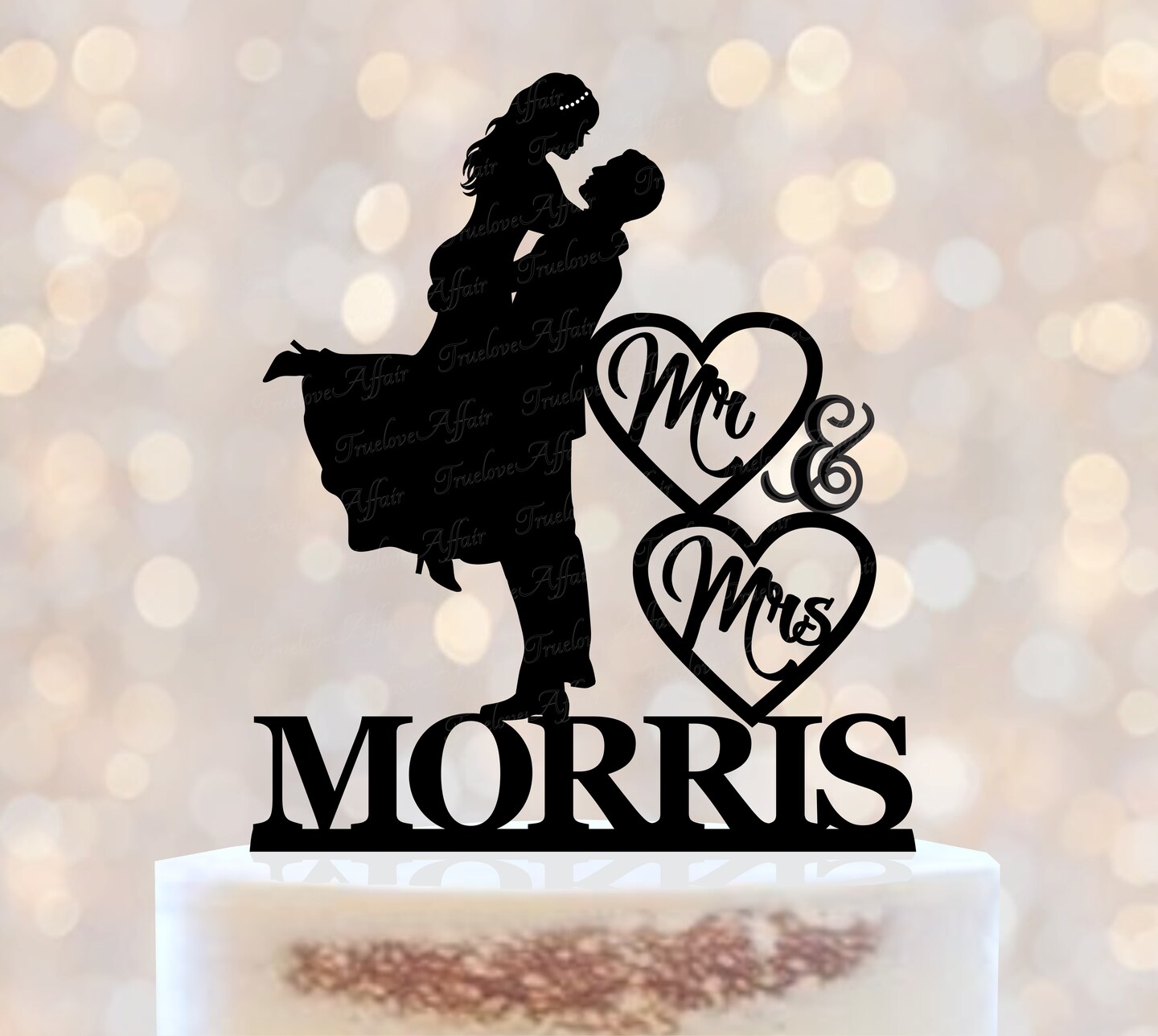 Wedding Cake Topper, Bride lifted by Groom ~ Silhouette Groom holding ...