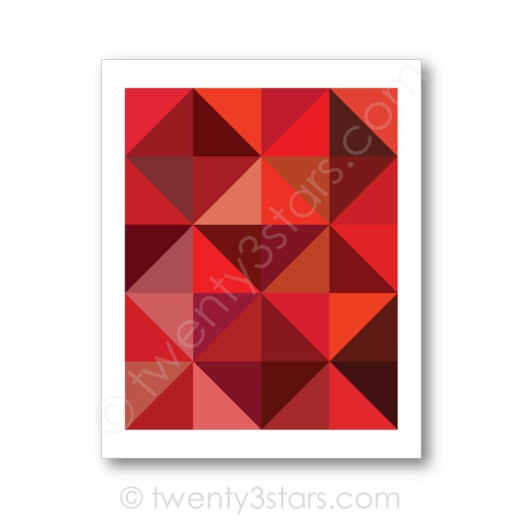 Grey Triangles Geometric Modern Color Art, You Choose the Colors - image9