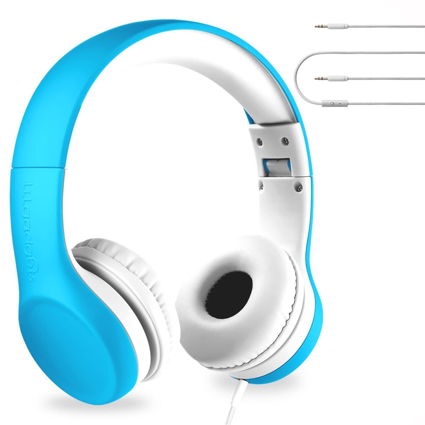LilGadgets Connect Wired Kids Headphones for School with Microphone Volume Limiting Noise Cancelling On Ear Headset with Cord SharePort