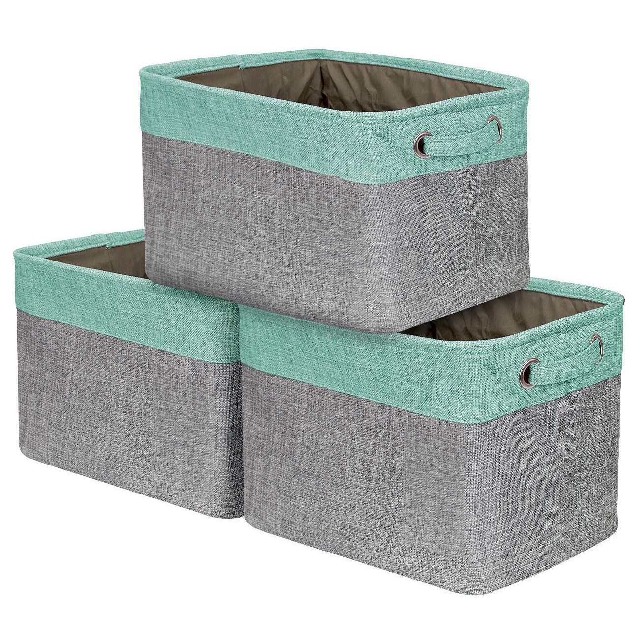 Sorbus 3 Pack Fabric Cubby Organizer - Large Sturdy Foldable Storage Bins with Handles - Lightweight and durable