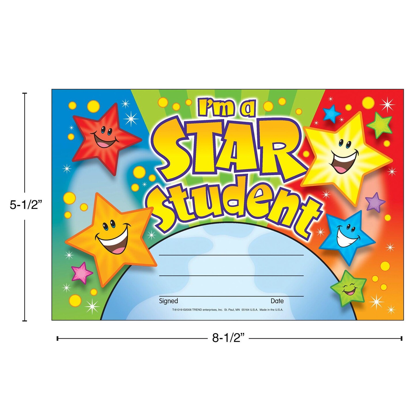 I&#x27;m a Star Student Recognition Awards, 30 Per Pack, 6 Packs