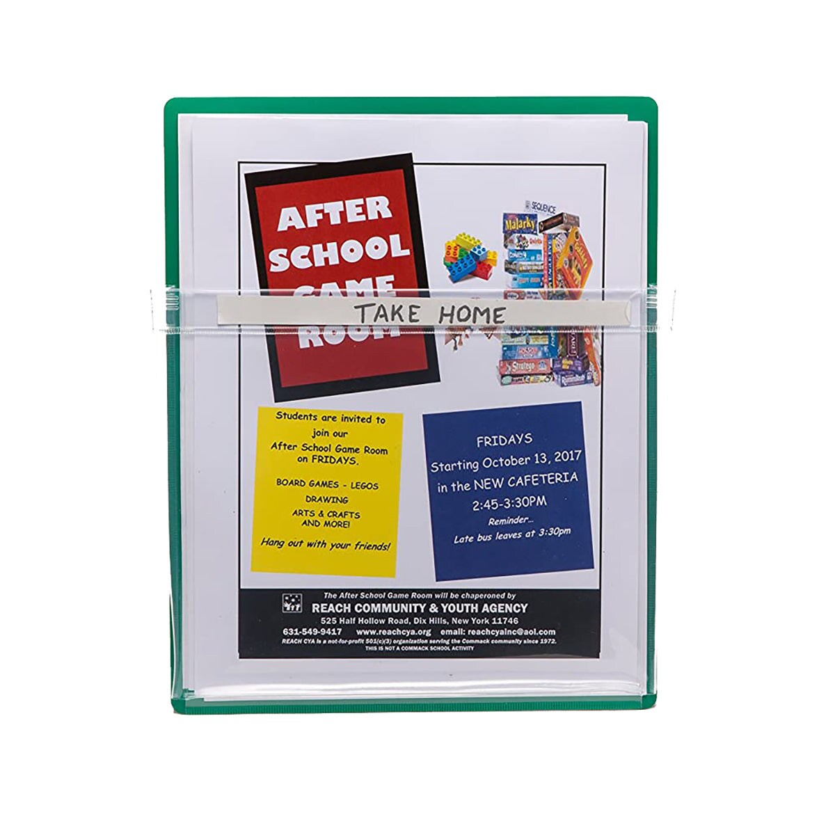 Magnetic Pockets, 9.5&#x22;W x 11.75&#x22;H, 4 Assorted Colors Per Pack