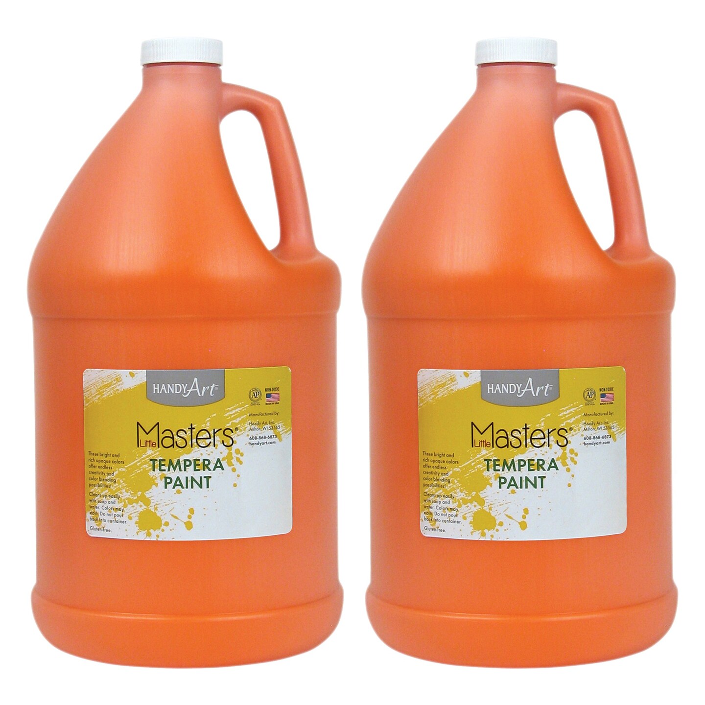 Little Masters&#xAE; Tempera Paint, Orange, Gallon, Pack of 2