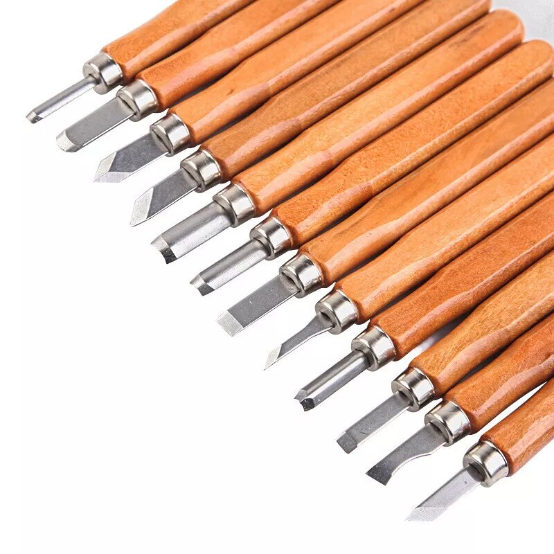 Kitcheniva 12 Pcs Wood Carving Hand Chisel Tool Set