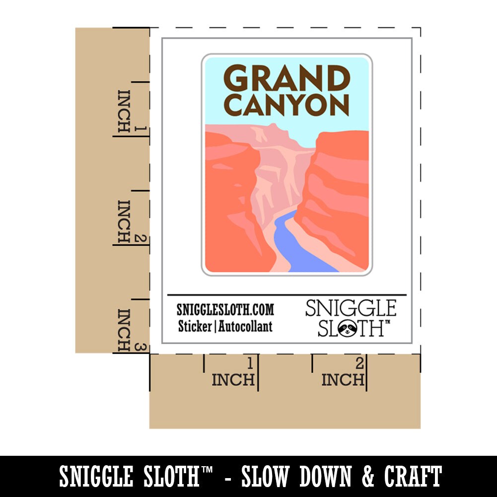 Destination Grand Canyon National Park Waterproof Vinyl Phone Tablet Laptop Water Bottle Sticker Set - 5 Pack