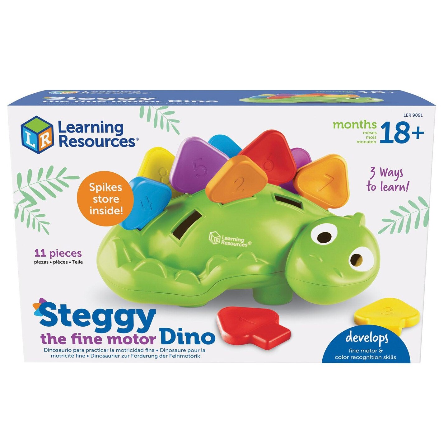 Steggy's Fine Motor Dino: Color Matching & Number Recognition | For Toddlers Ages 2 to 5