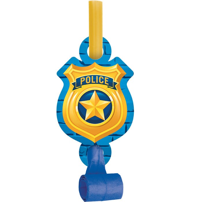 Police Party Blowouts W/Med, 8 ct