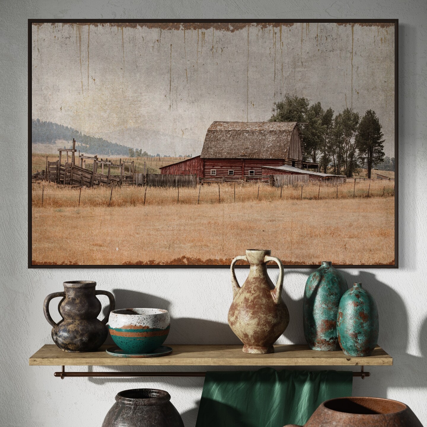 Rustic Old Barn Wall Art - Barn Photo Canvas Print - Rustic Dining Room ...