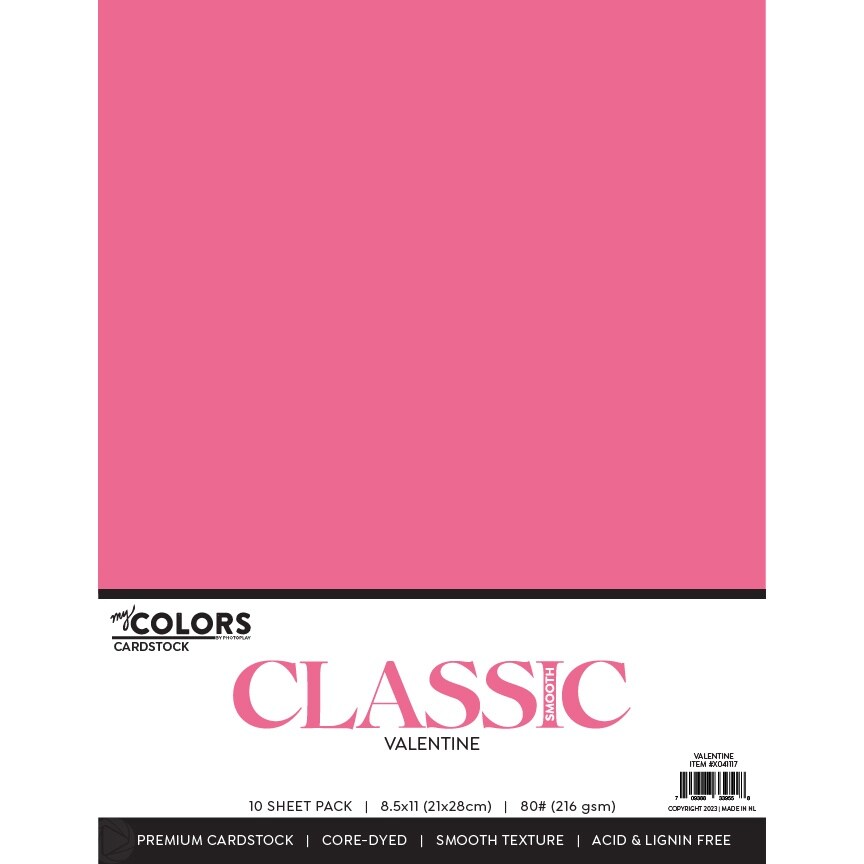 My Colors Classic 80lb Weight Cardstock 8.5&#x22;X11&#x22; 10/Pkg-Valentine