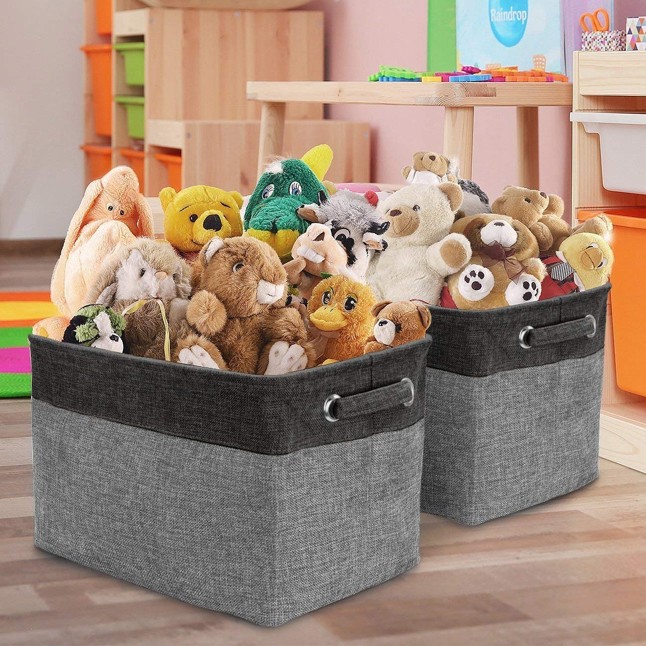 Sorbus 3 Pack Fabric Cubby Organizer - Large Sturdy Foldable Storage Bins with Handles - Lightweight and durable