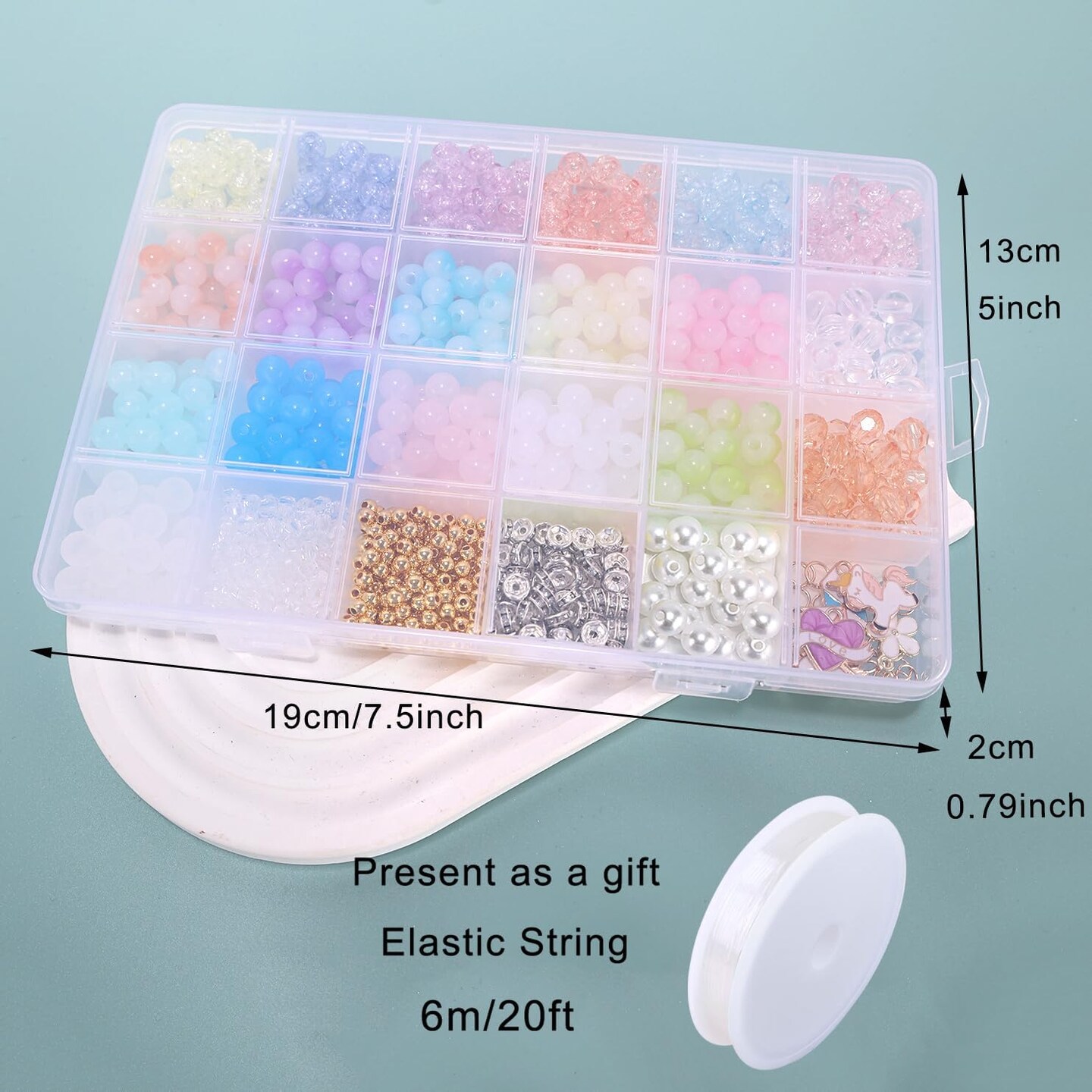 Glass Beads Bracelet Making Kit, Girls' Lovely Cute Bracelet Necklace Jewelry Making Kit, DIY Bulk Acrylic Gradient Bubble Bead Girls' Jewelry, Girls' Birthday Gift