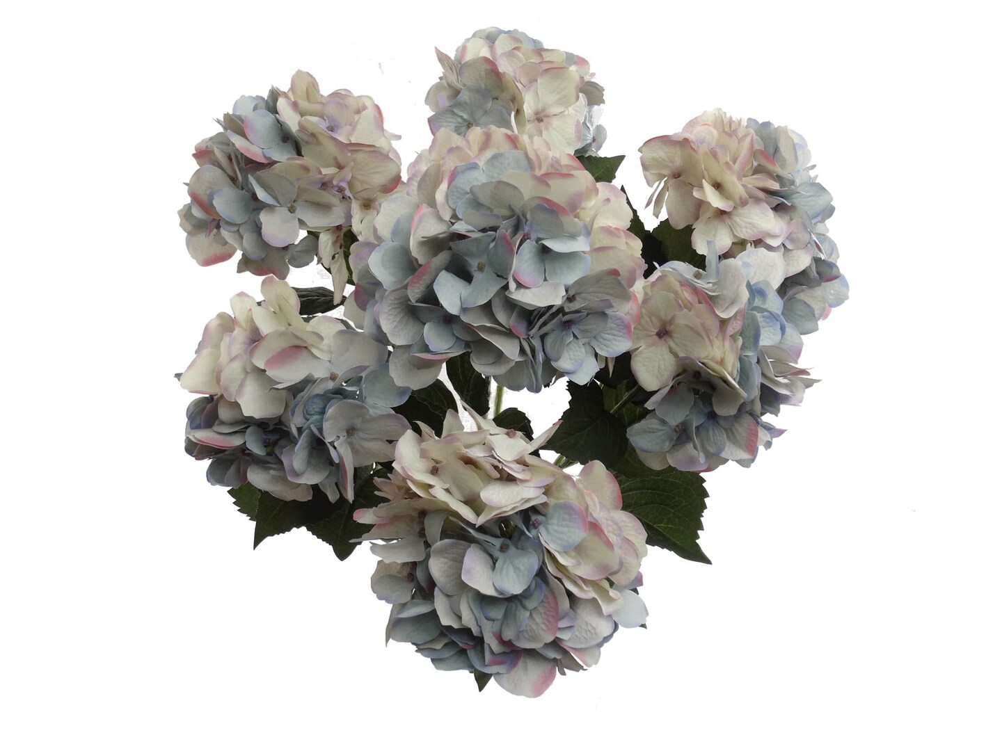 20" Hydrangea Bush - 7 Silk Flowers with Lifelike Leaves, Artificial Greenery, Perfect for Home, Office & Wedding Décor - Spring & Year-Round Accent, Floral Home by Artificial Flowers