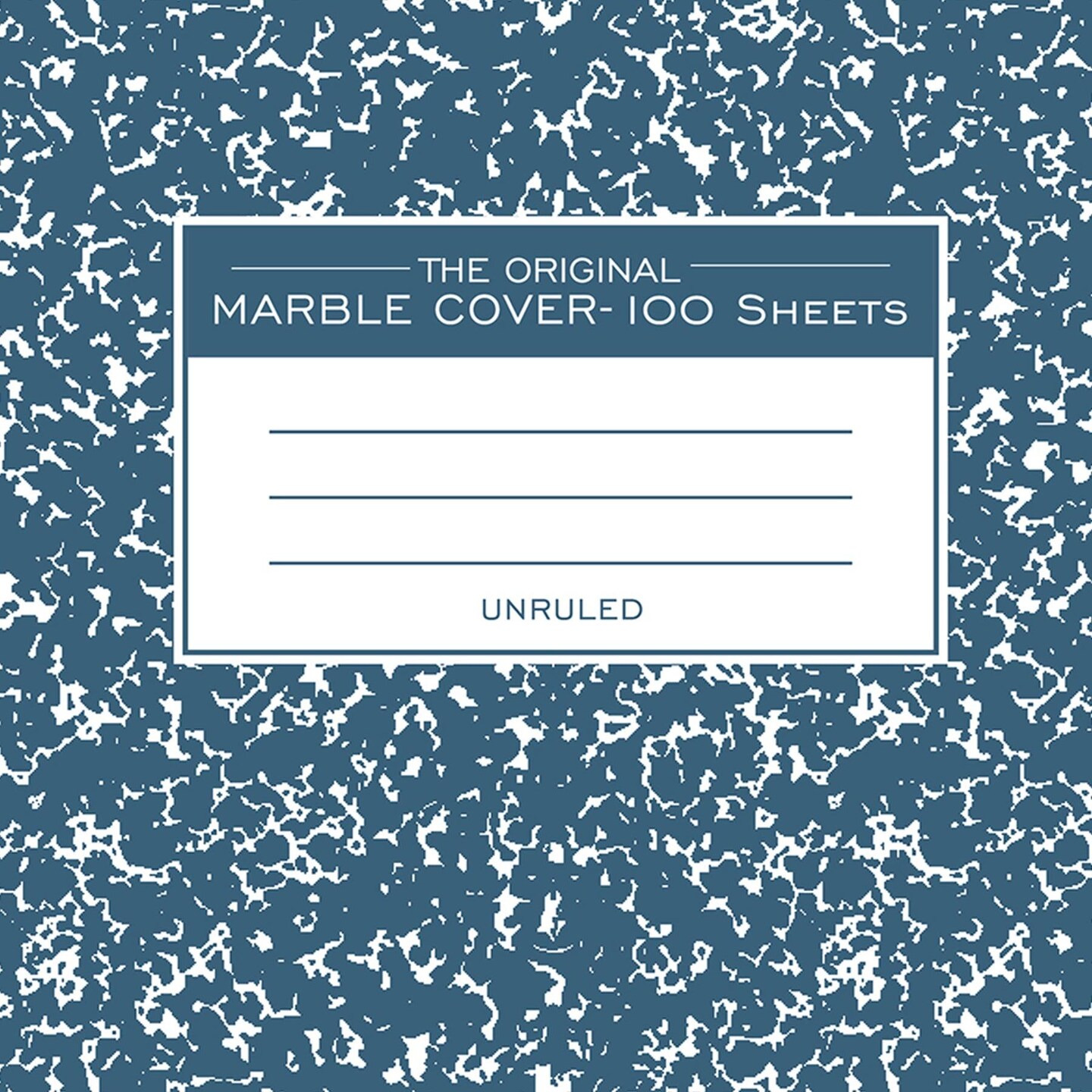 Composition Book, Unruled, 100 Sheets, 9.75&#x22; x 7.5&#x22;, Blue Marble, Pack of 6