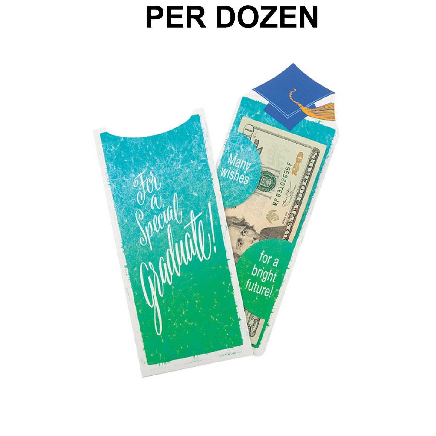2 3/4&#x22; x 9&#x22; Religious Graduation Paper Bookmark Money Holders - 12 Pc.