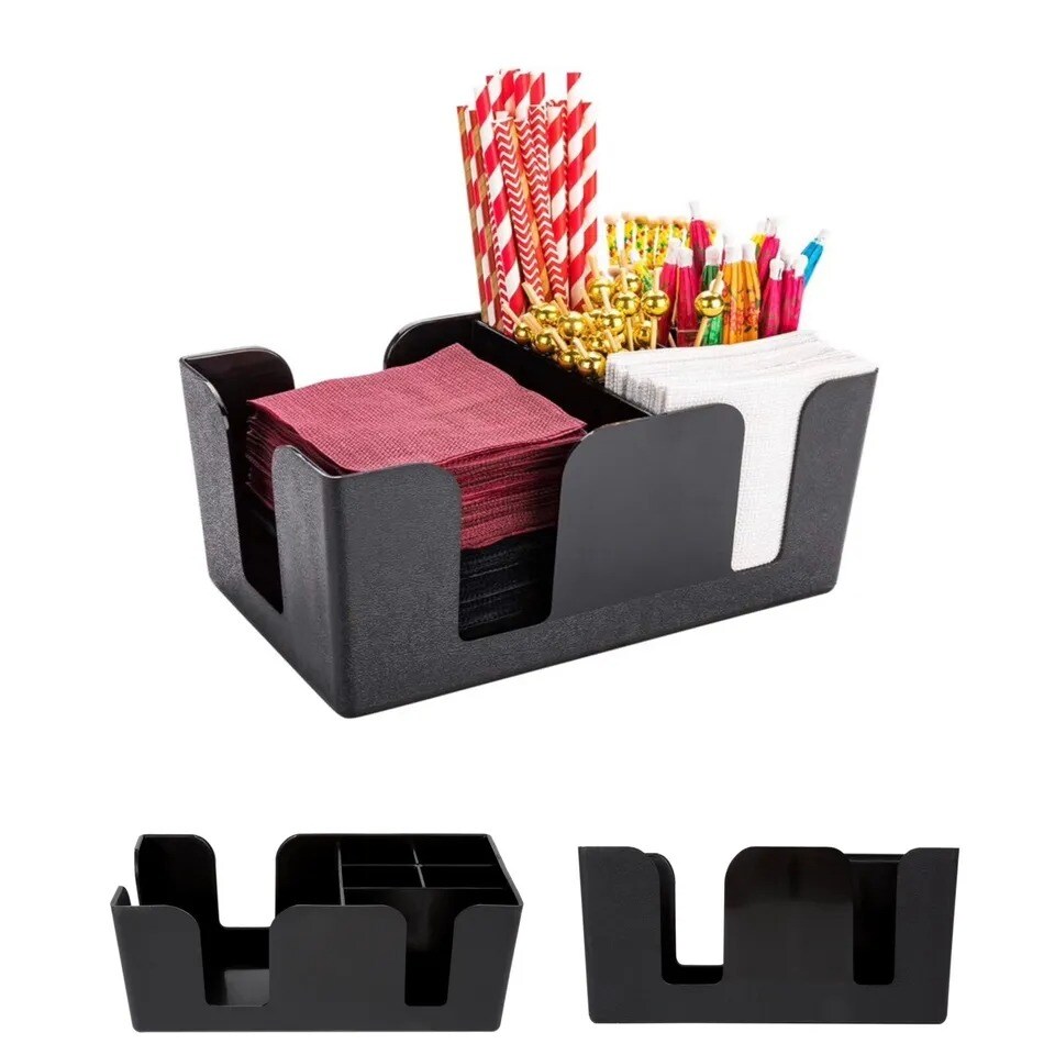 Black Plastic Bar Caddy Utensil
