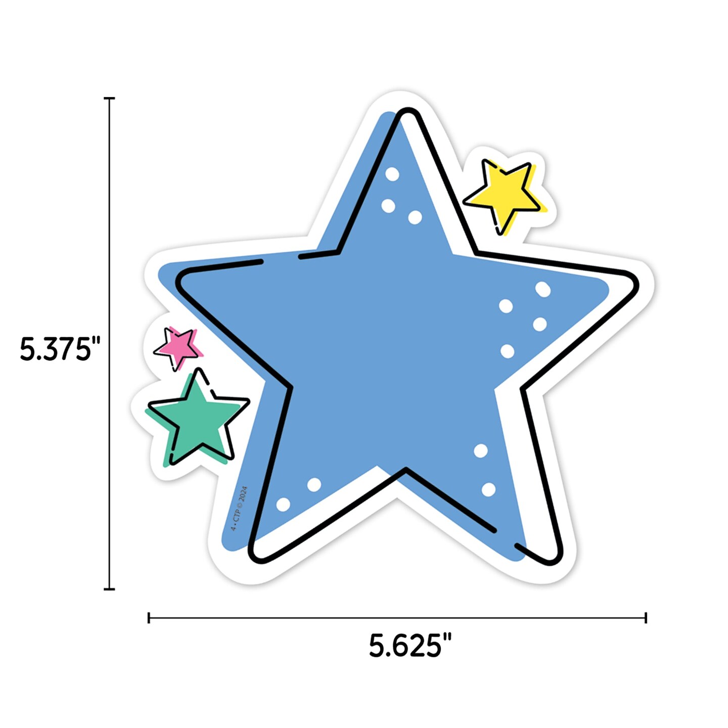 Star Bright Stars 6&#x22; Designer Cut-Outs, 36 Per Pack, 3 Packs