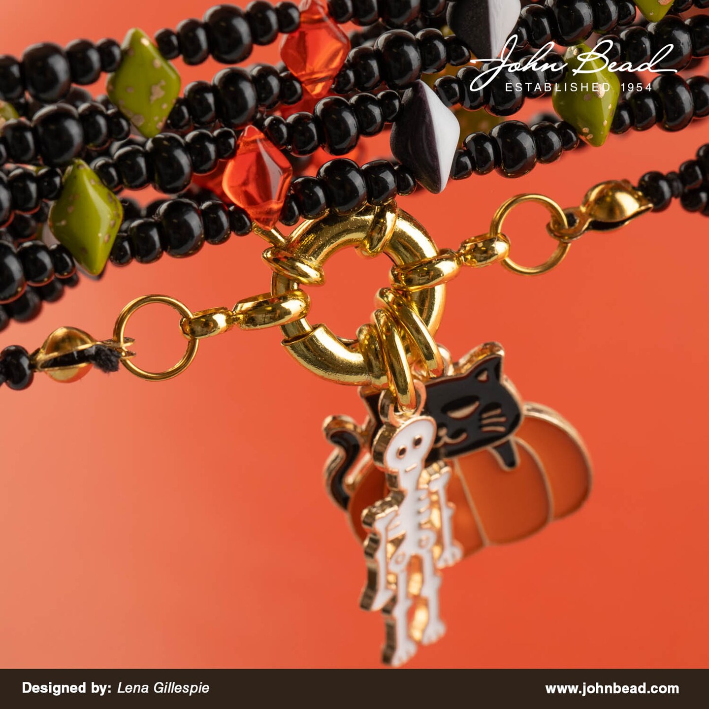 John Bead Sweet & Petite Cat Face Pumpkin Halloween Charms, 8pcs