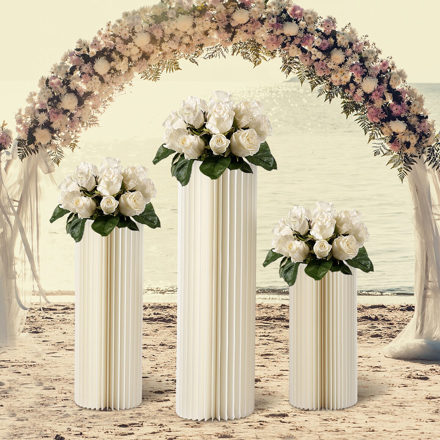 Kitcheniva Cylinder Flowers Stand Centerpiece Decoration 3 Pcs