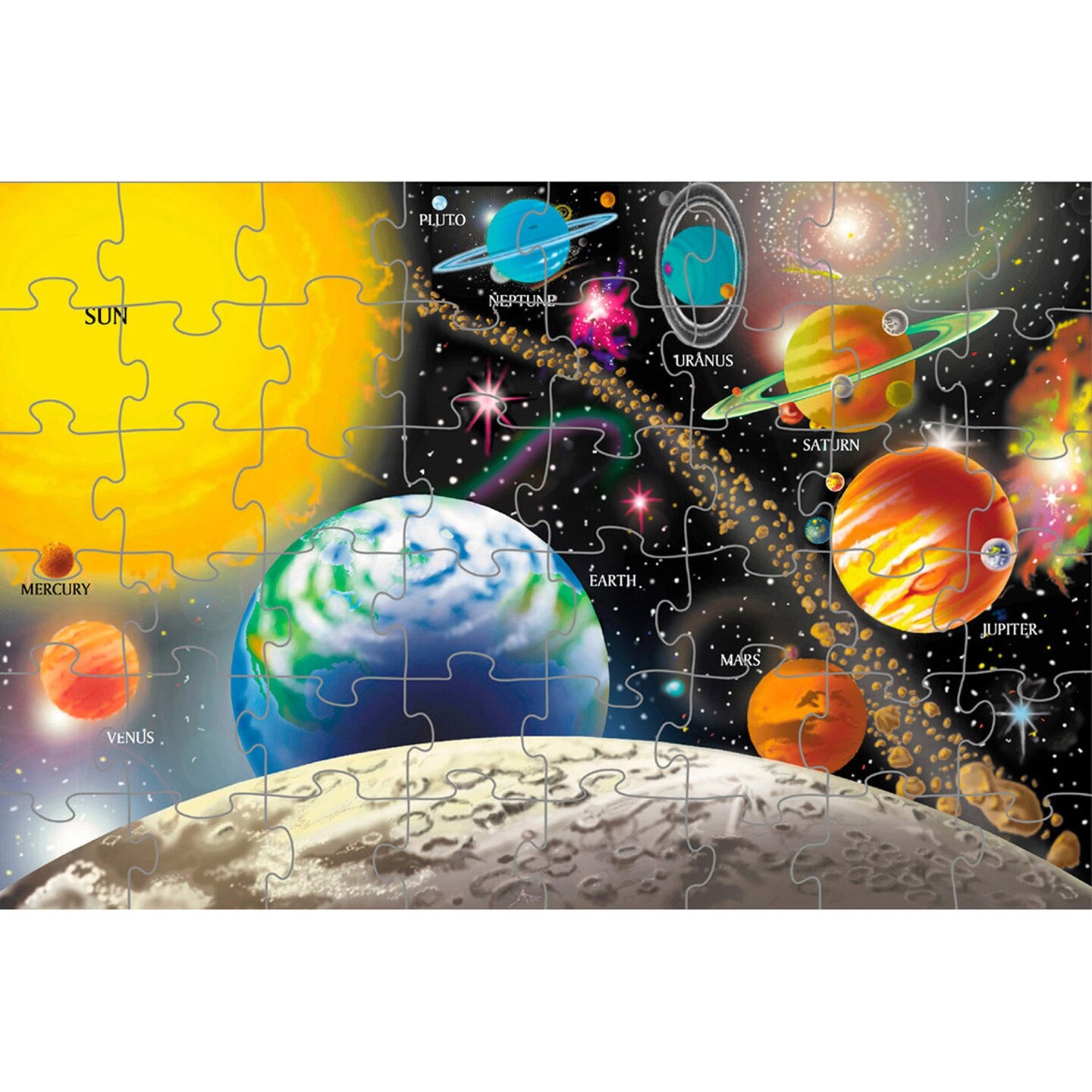 Solar System Floor Puzzle, 24&#x22; x 36&#x22;, 48 Pieces