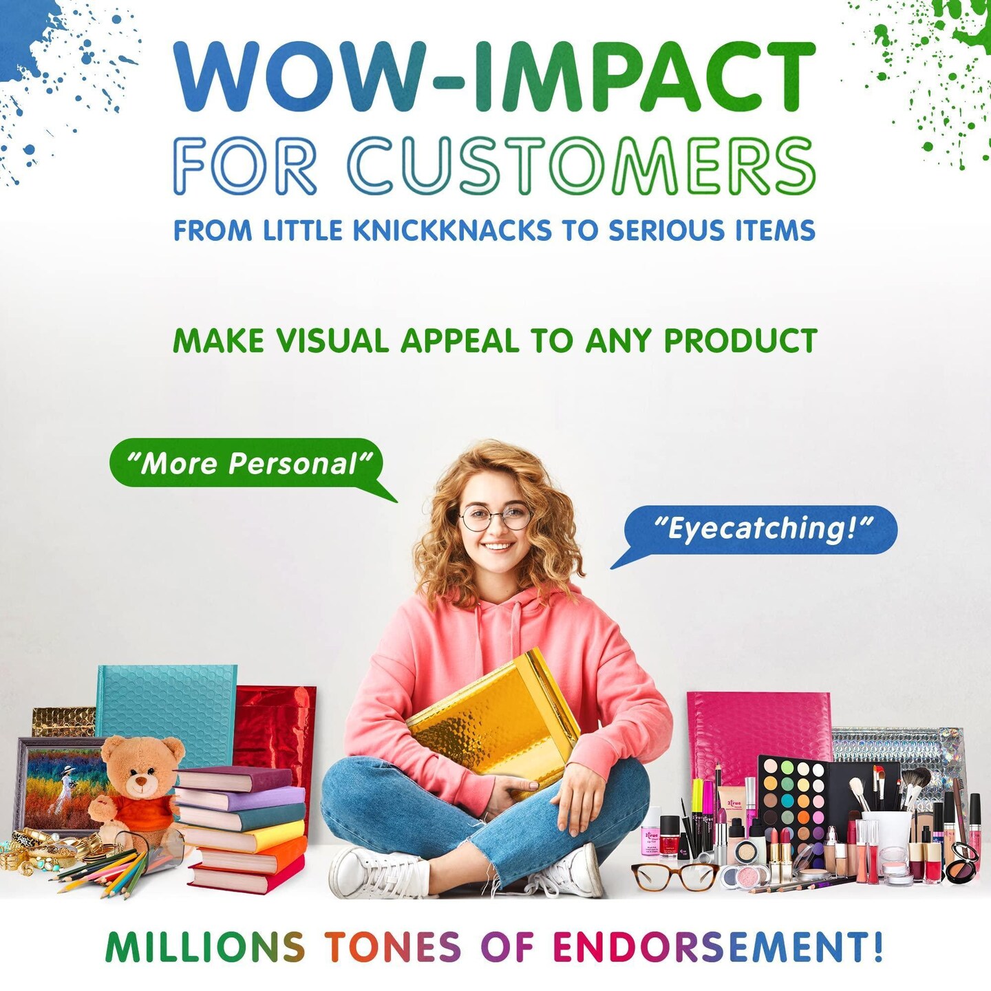 AMIFF Gold Metallic Bubble Mailers 4 x 7 Pack of 50 Opaque Mail Bubble Envelopes with Sturdy Adhesive Line Reliable Padded Shipping Envelopes Waterproof Padded Envelopes Various Sizes