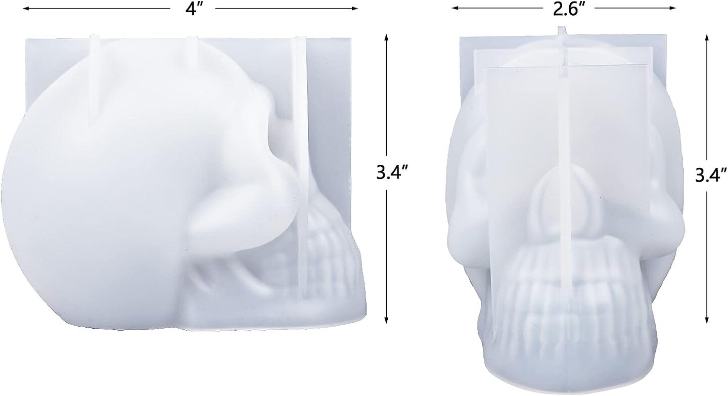 Silicone 3D Large Skull Shape Molds, Skeleton Skull Epoxy Mold for Candle Making, Home Decor, Outdoor, Resin Casting Art Crafts