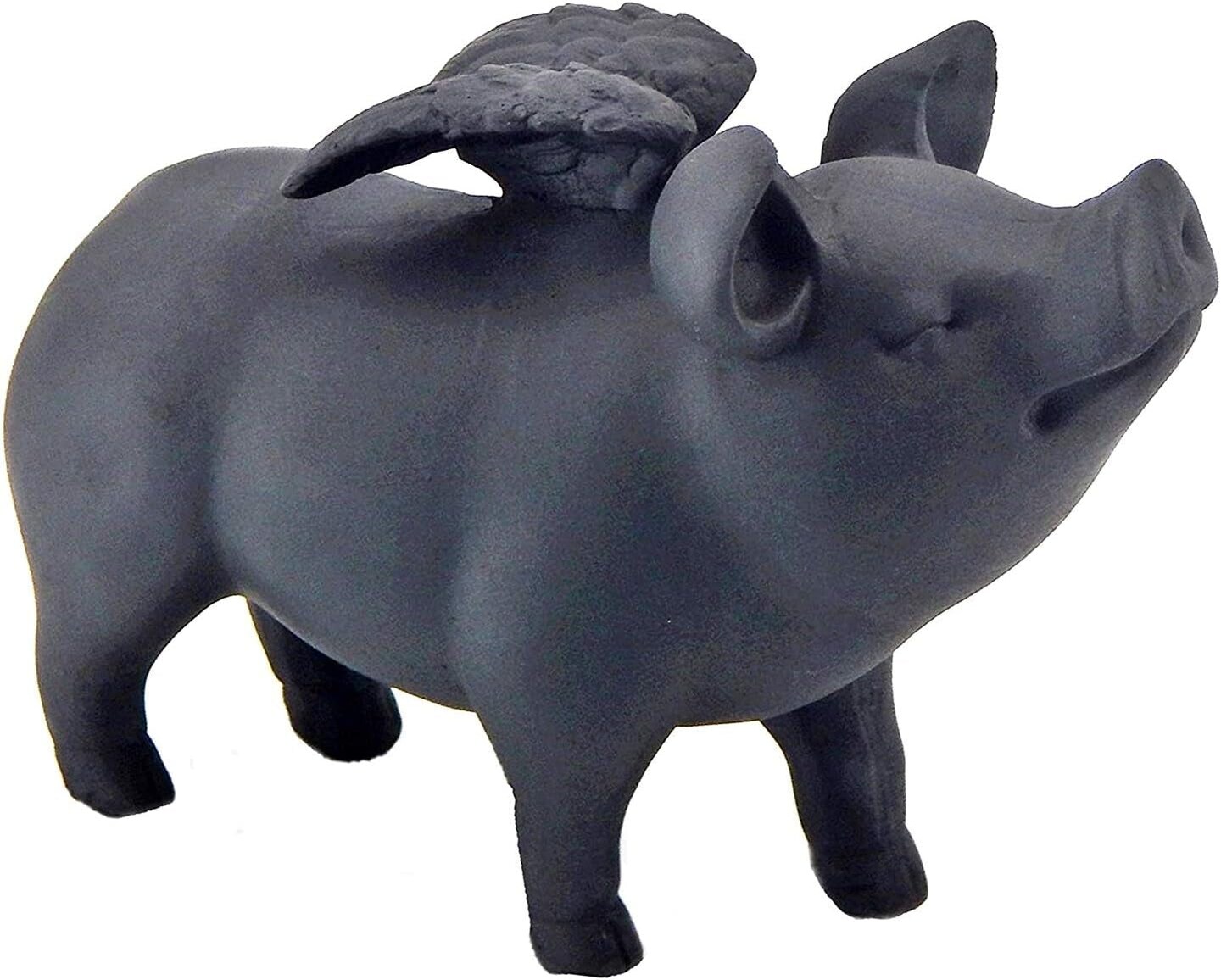 26096 Whimsical Flying Pig Statue Angel Hog Heaven Farmhouse Animal Cottage Country Lodge Home Decor Vintage Rustic Collectible 5 Inch Tall