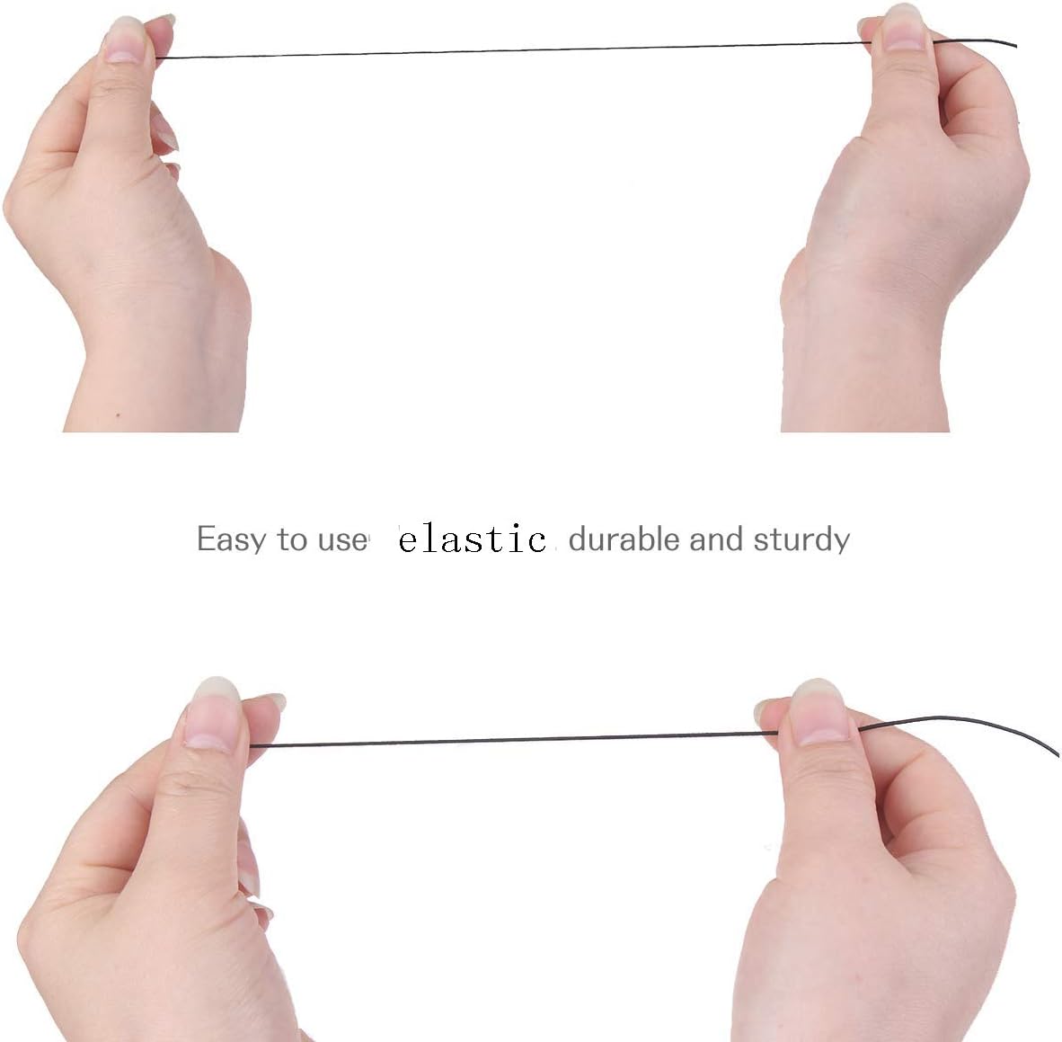 1mm Black Elastic Cord Beading Thread Stretch String for Bracelet Making