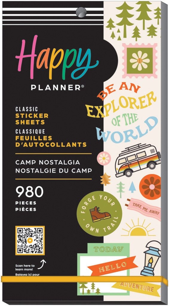 Happy Planner Sticker Value Pack 30/Sheets-Camp Nostalgia; 980 Pieces