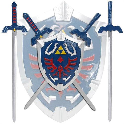 Legend of Zelda Hylian Shield and Replica Swords Wall Display Set